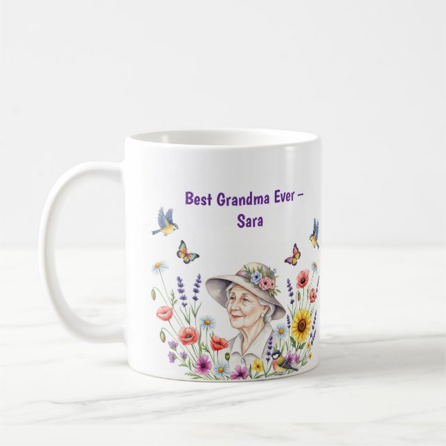 Grandma’s Floral Mug (Left)