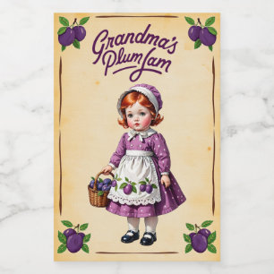 Grandma’s Plum Jam Vintage Food Label