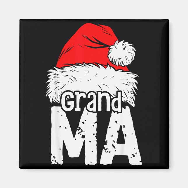Grandma Santa Christmas Family Matching Pyjamas Xm Magnet (Front)