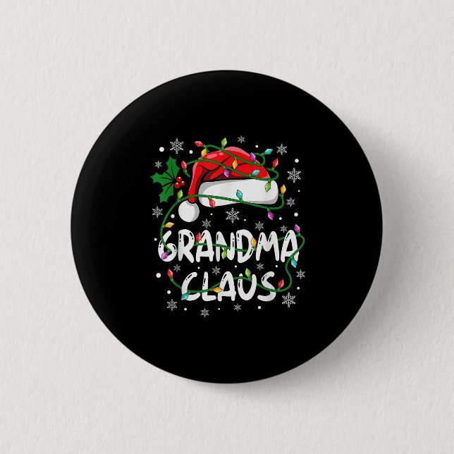 Grandma Santa Claus Family Christmas Squad Crew Ma 6 Cm Round Badge (Front)