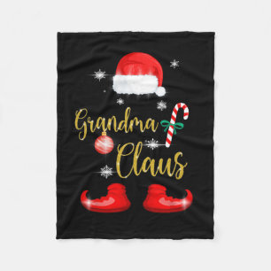 Grandma Santa Claus Fun Family Christmas Pjs For G Fleece Blanket