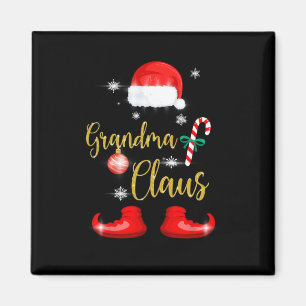 Grandma Santa Claus Fun Family Christmas Pjs for G Magnet