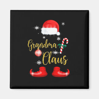 Grandma Santa Claus Fun Family Christmas Pjs for G Magnet