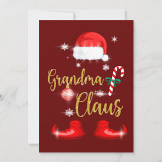 Grandma Santa Claus Funny Family Christmas Pjs Invitation