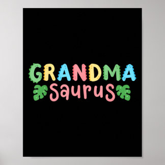 Grandma Saurus Kids Dinosaur Birthday Party Family Poster