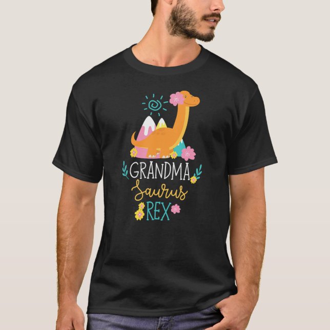 Grandma Saurus Rex Funny Dinosaur Women T-Shirt (Front)