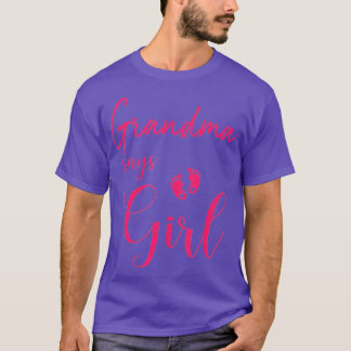 Grandma Says Girl Cute Gender Reveal Team Pink  Gi T-Shirt