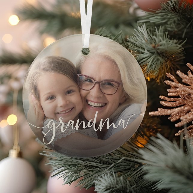 Grandma Script Overlay Glass Tree Decoration (Creator Uploaded)