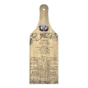 Grandma Secret Recipe Family Photo Keepsake Cutting Board