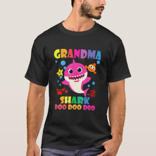 Grandma Shark Doo Doo Funny Baby Mummy Daddy Kids T-Shirt