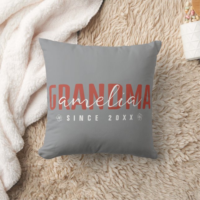 Grandma Since 20XX Modern, Clean Contemporary Cushion (Blanket)