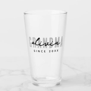 Grandma Since 20XX Modern Simple Preppy Glass