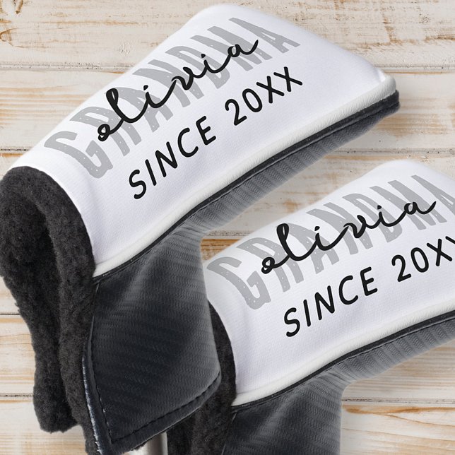 Grandma Since 20XX Modern Simple Preppy Golf Head Cover (Creator Uploaded)