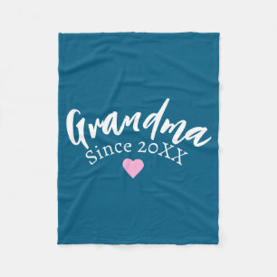 Grandma Since Year New Grandmother Gift _1  Fleece Blanket