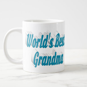 Grandma sky blue half typography  large coffee mug