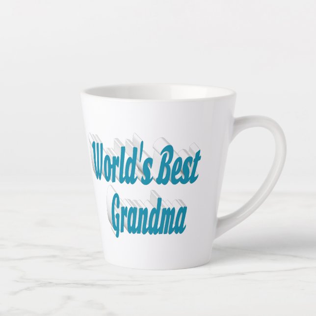 Grandma sky blue typography Mothers Day Latte Mug (Right)
