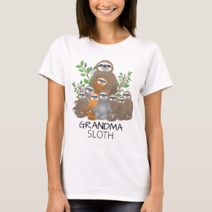 Grandma Sloth with Sloth Grandchildren Together T-Shirt