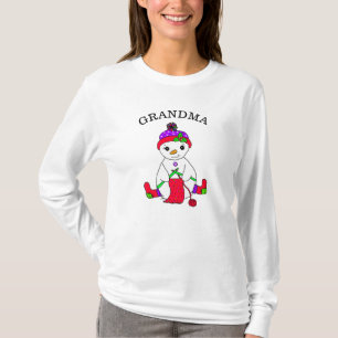 Grandma Snowman Cute Whimsical Christmas T-Shirt