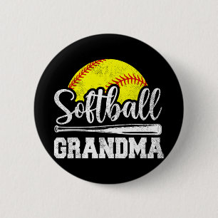 Grandma Softball Player Game Day Mother#39; #39;s  6 Cm Round Badge