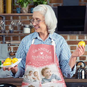 Grandma Sprinkles us with Love Photo Collage Apron