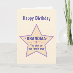 Grandma Star Birthday Card
