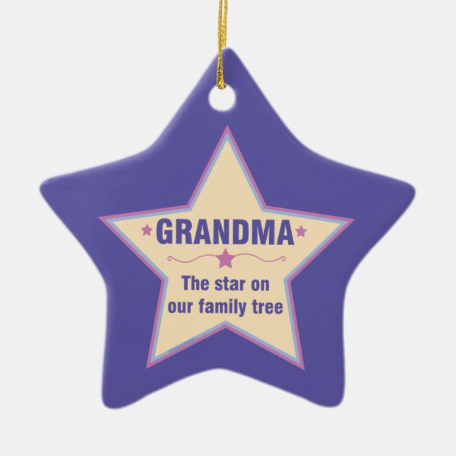 Grandma Star Ceramic Tree Decoration (Front)