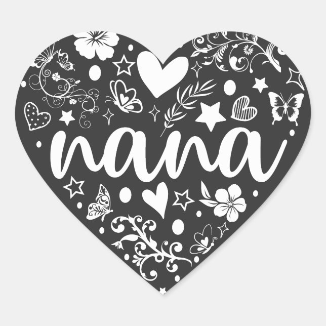 Grandma Sticker, Cute Nana Sticker, Mother's Day Heart Sticker (Front)