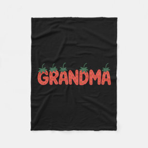 Grandma Strawberry Summer Fruit - Great Mothers Fleece Blanket