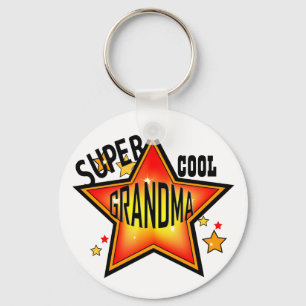 Grandma Super Cool Star Grandmother Funny Keychain