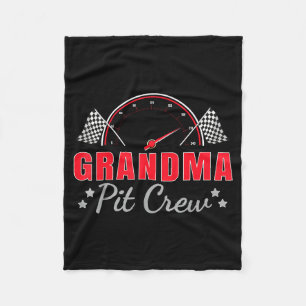 Grandma T Crew Race Car Driver Birthday Party Raci Fleece Blanket