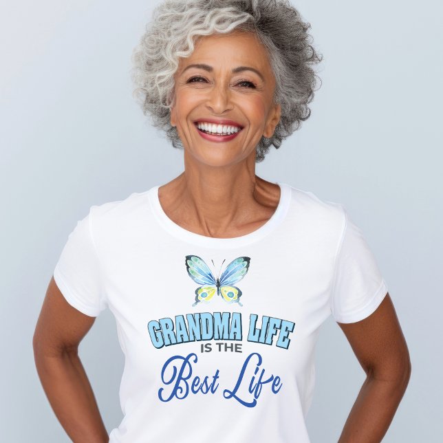 Grandma T-Shirt (Grandma shirt for proud grandmas. Cute, modern with butterfly. Fun to wear!)