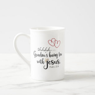 GRANDMA TEA WITH JESUS Christian Quiet Time Bone China Mug