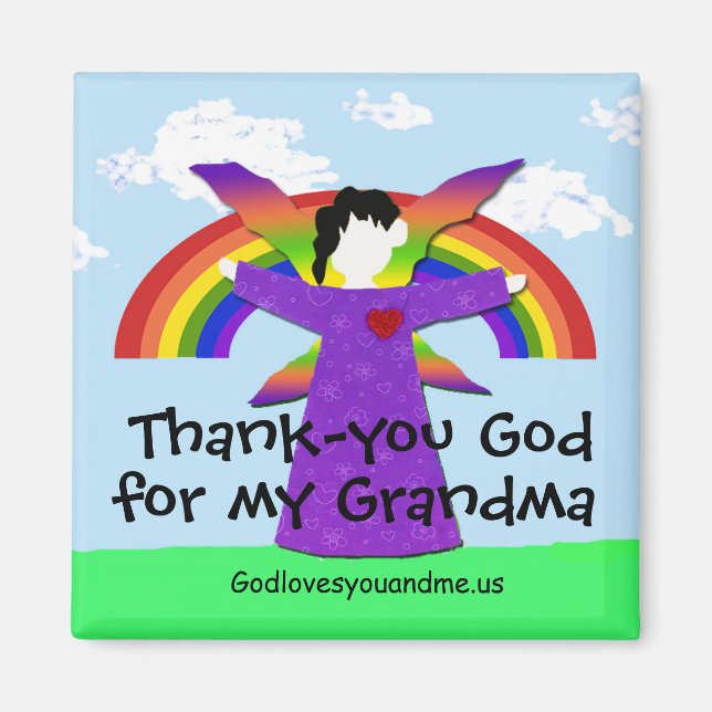 Grandma Thank you God Magnet (Front)