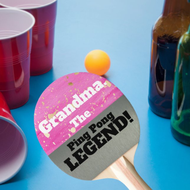 Grandma The Legend Smack Talk Pink Silver Game  Ping Pong Paddle (A ping pong paddle just for grandma!)