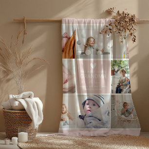 GRANDMA 'the most loved' Photo Collage Fleece Blan Blanket