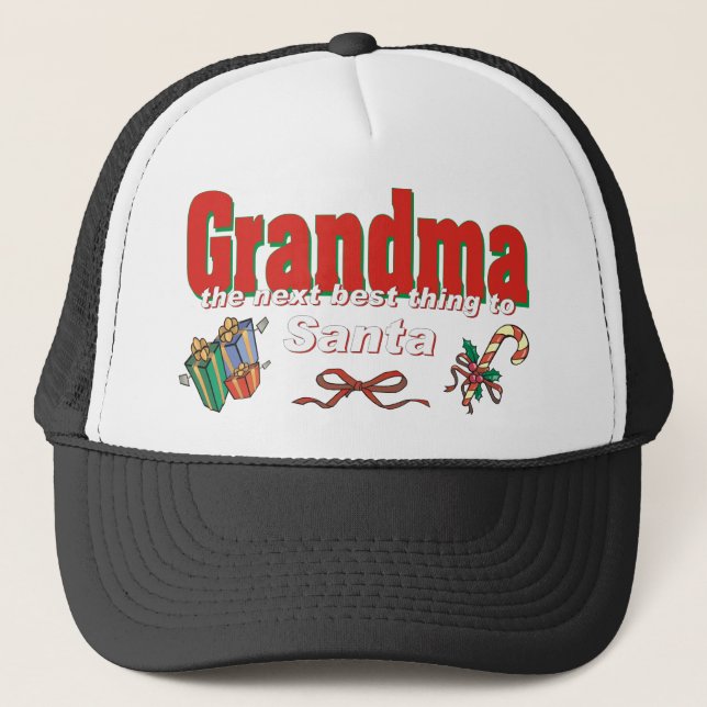 Grandma, The Next Best Thing To Santa Trucker Hat (Front)