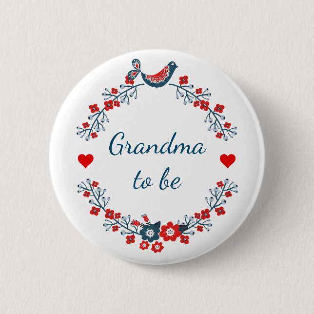 Grandma To Be 6 Cm Round Badge (Front)