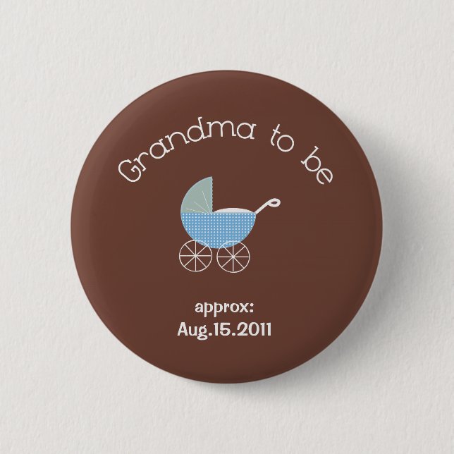 Grandma to be-Baby Boy Button (Front)