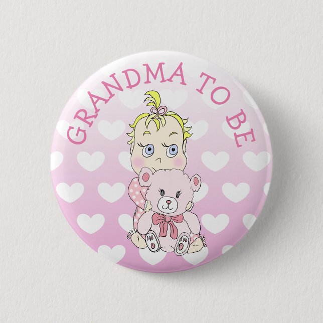 Grandma to Be Baby Shower Button (Front)