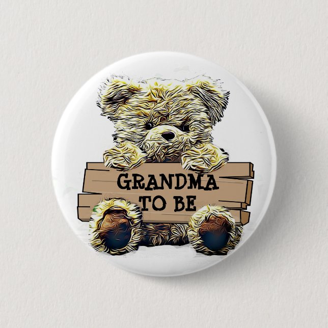 Grandma to Be Baby Shower Button (Front)