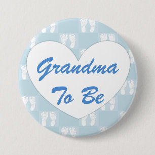 Grandma to Be Baby Shower Button Blue
