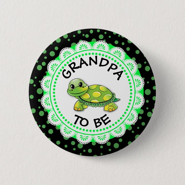 Grandma to be Baby Shower Button Turtle themed (Front)