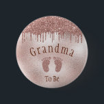 Grandma To Be Baby Shower Pink Girl Baby Feet 6 Cm Round Badge<br><div class="desc">Fun baby shower party favour!  Get the gradmas or grandmothers to be buttons!</div>