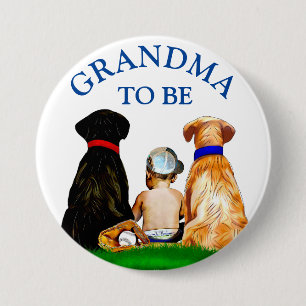 Grandma to be Baseball Themed Boy's Baby Shower  7.5 Cm Round Badge