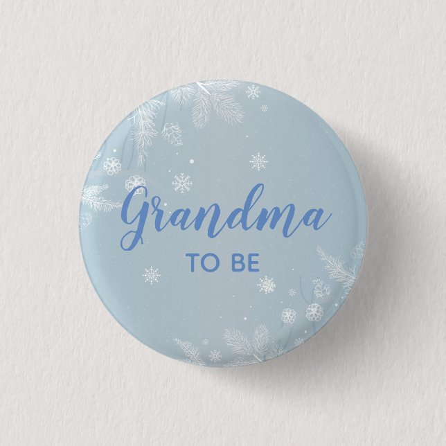 Grandma to be Blue Baby Boy Shower l New Grandma 3 Cm Round Badge (Front)