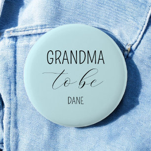 Grandma to Be Blue Baby Shower Button