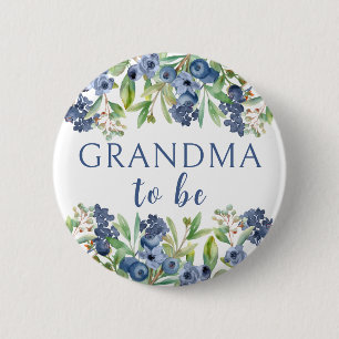 Grandma to be blueberry baby shower button