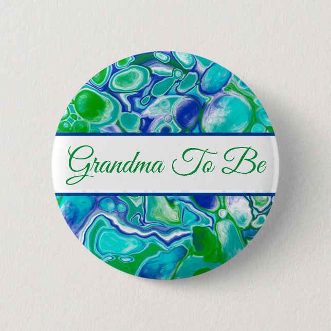Grandma To Be | Boy's  Baby Shower    Button (Front)
