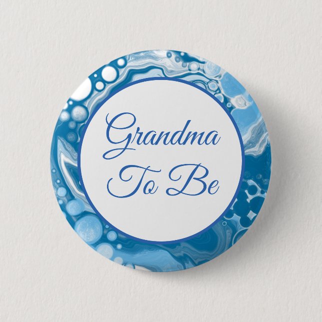 Grandma To Be | Boy's  Baby Shower    Button (Front)
