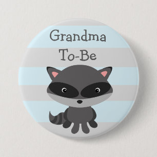 Grandma to Be Button Racoon Woodlands Theme